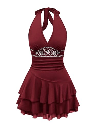 Burgundy Printed