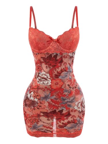 Coral Red Floral
